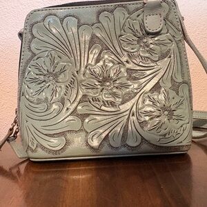 David Luna Origenes hand tooled leather crossbody